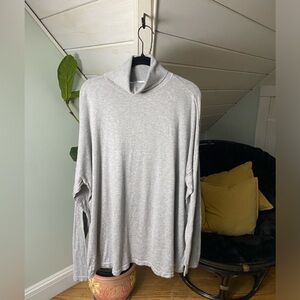 J. Jill Silk & Cotton Gray Long Sleeve Pullover Turtleneck Sweater XL